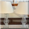 DL02. Pair of glass lamps with shades. 